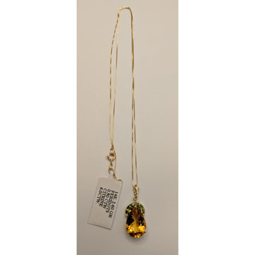 LA Fine Jewelry Necklaces Sparkling 6.5ctw Citrine and Peridot Necklace in 14K Gold